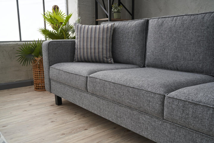 3 személyes kanapé Kale Linen - Szürke-VASBÚTOR
