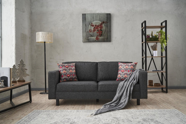 Kétszemélyes kanapé Kale Linen - Antracit-VASBÚTOR