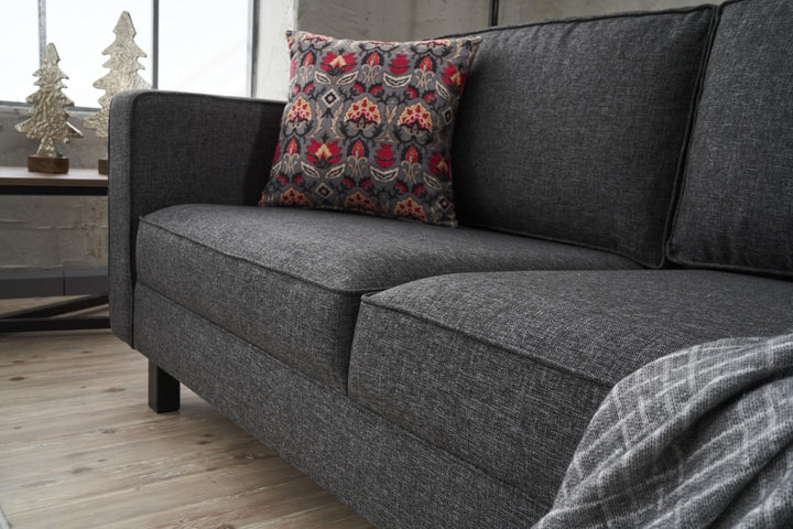 Kétszemélyes kanapé Kale Linen - Antracit-VASBÚTOR