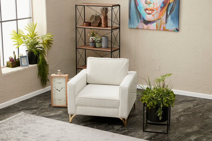 Fotel Berlin - Krém, Arany-VASBÚTOR