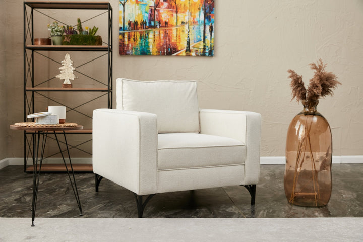 Fotel Berlin - Krém, Fekete-VASBÚTOR