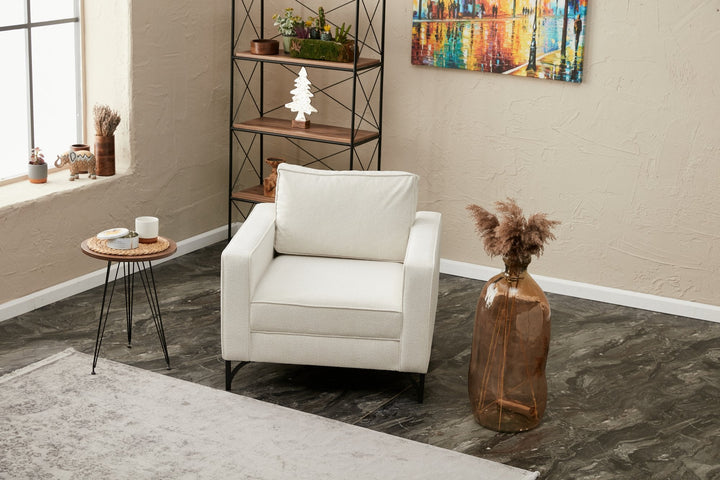 Fotel Berlin - Krém, Fekete-VASBÚTOR