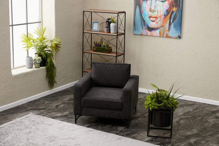 Fotel Berlin - Antracit, Fekete-VASBÚTOR