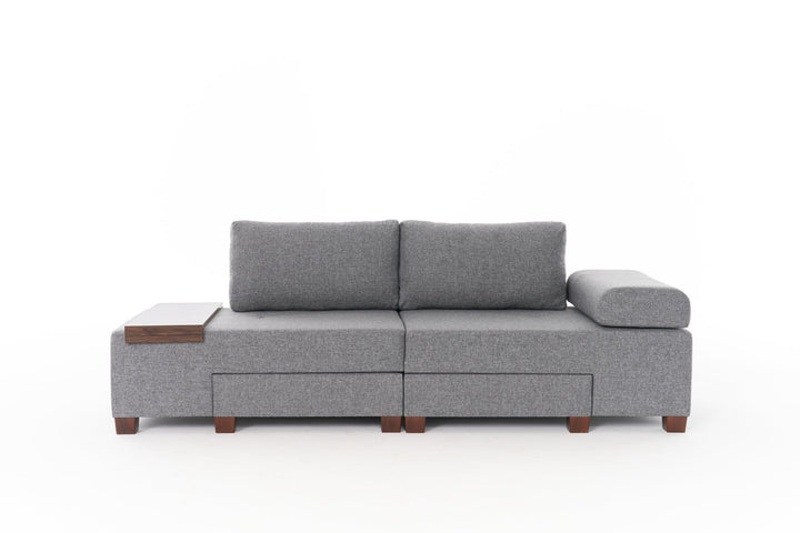 3 személyes kanapéágy Perenna Linen - Szürke-VASBÚTOR