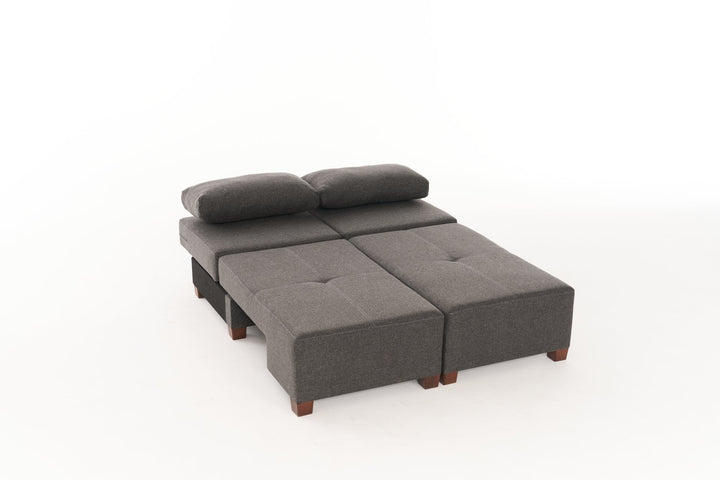 3 személyes kanapéágy Perenna Linen - Antracit-VASBÚTOR