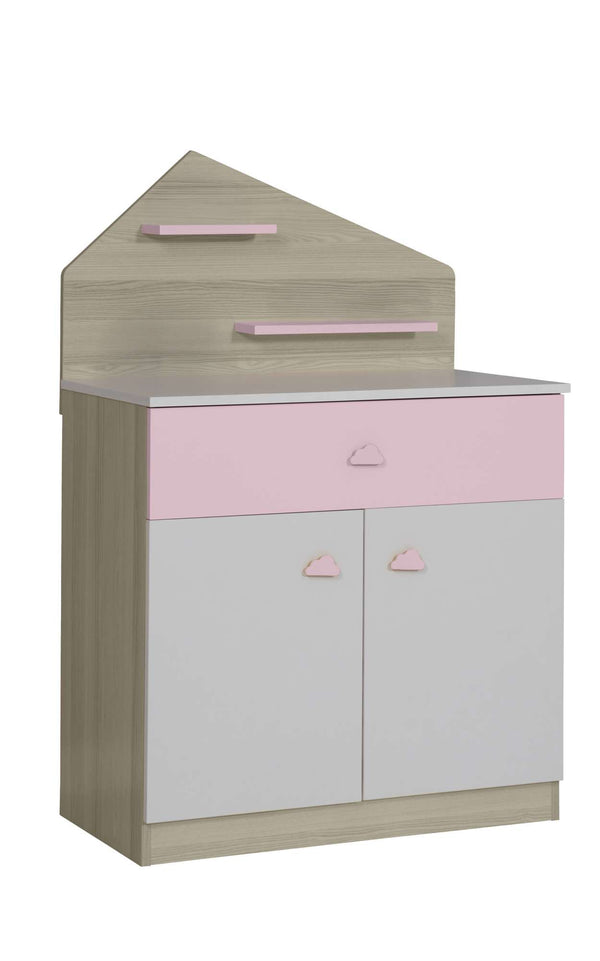 AYDER New Komód gyerekeknek, Pink-VASBÚTOR