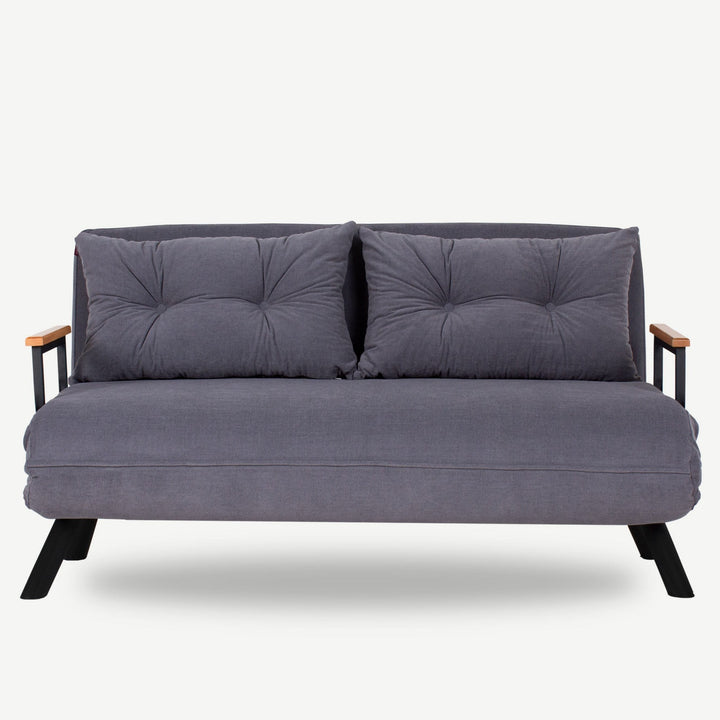 2 személyes kanapéágy Homoko 2-Seater - Szürke-VASBÚTOR