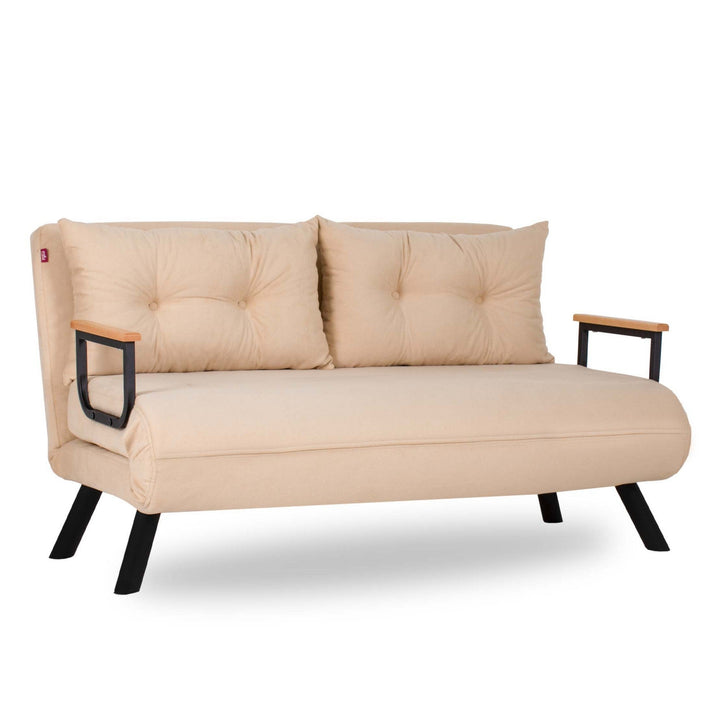 2 személyes kanapéágy Homoko 2-Seater - Krém-VASBÚTOR