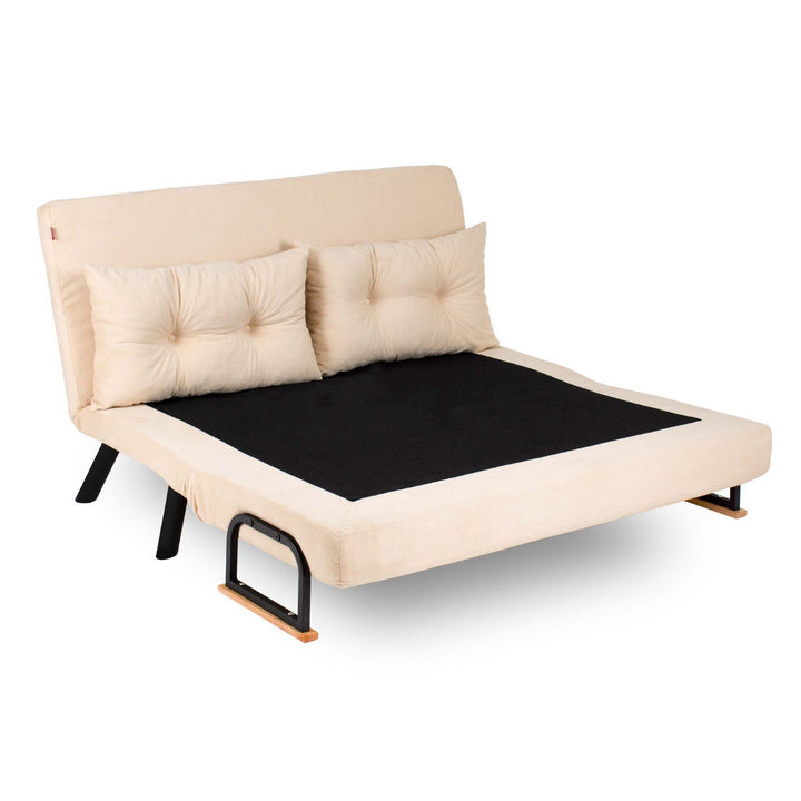 2 személyes kanapéágy Homoko 2-Seater - Krém-VASBÚTOR