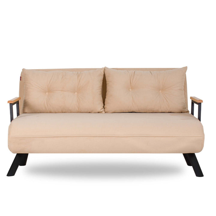 2 személyes kanapéágy Homoko 2-Seater - Krém-VASBÚTOR