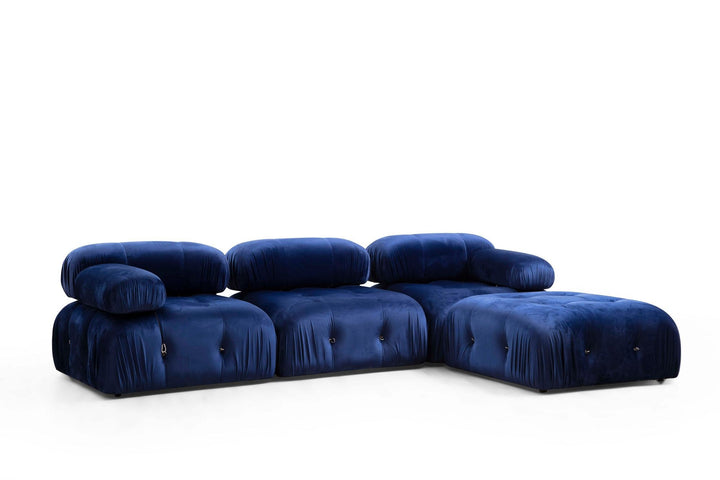 Sarokkanapé Bubble Velvet Kék L1-O1-1R-PUF-VASBÚTOR