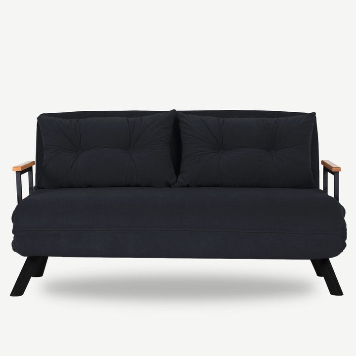 2 személyes kanapéágy Homoko 2-Seater - Fekete-VASBÚTOR