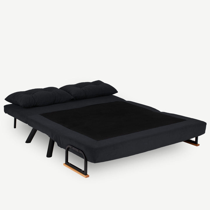 2 személyes kanapéágy Homoko 2-Seater - Fekete-VASBÚTOR