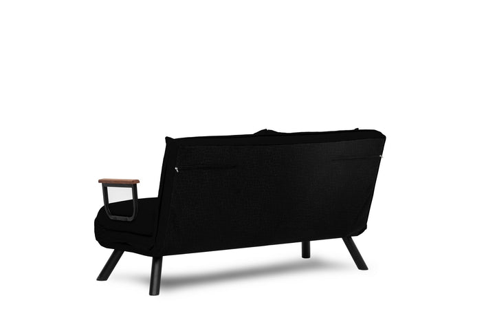 2 személyes kanapéágy Homoko 2-Seater - Fekete-VASBÚTOR