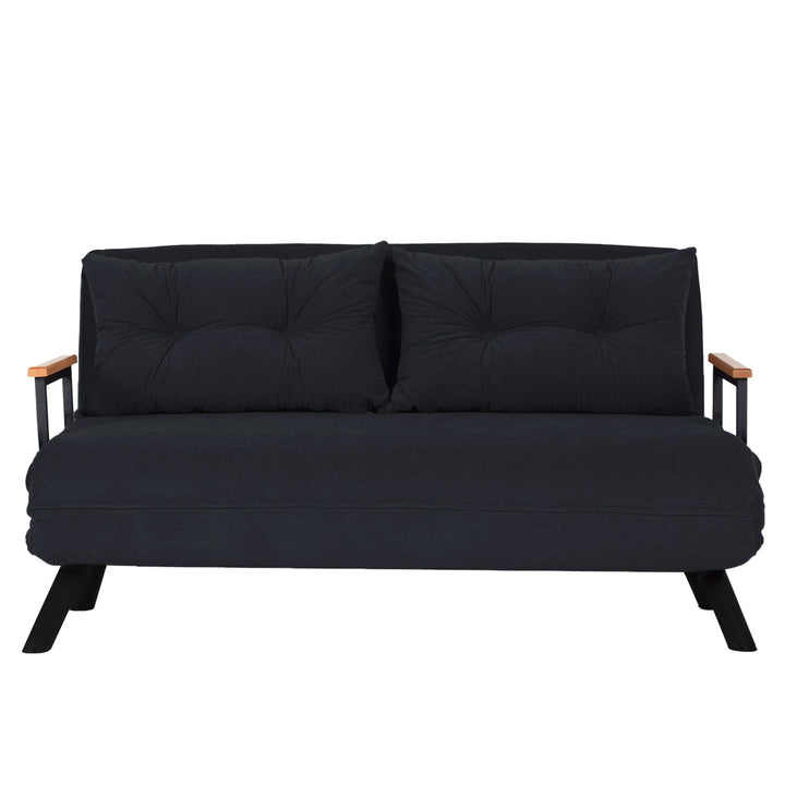 2 személyes kanapéágy Homoko 2-Seater - Fekete-VASBÚTOR