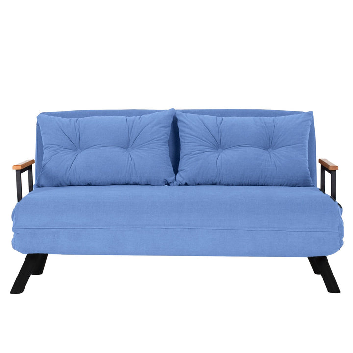 2 személyes kanapéágy Homoko 2-Seater - Kék-VASBÚTOR