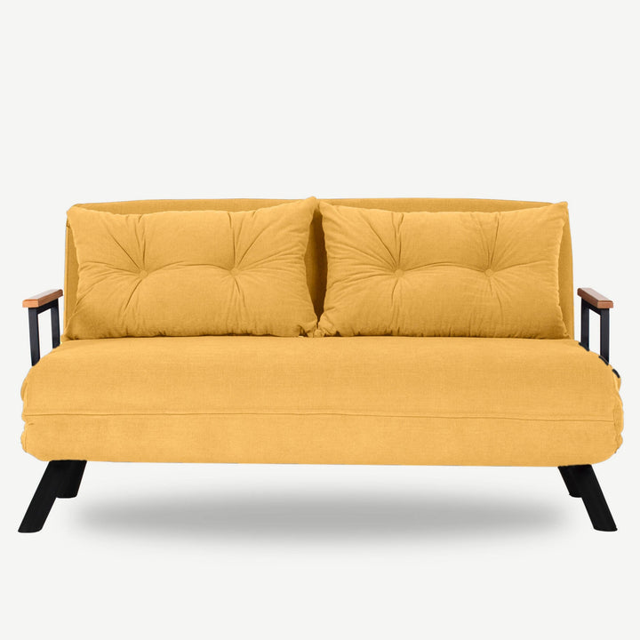 2 személyes kanapéágy Homoko 2-Seater - Mustársárga-VASBÚTOR
