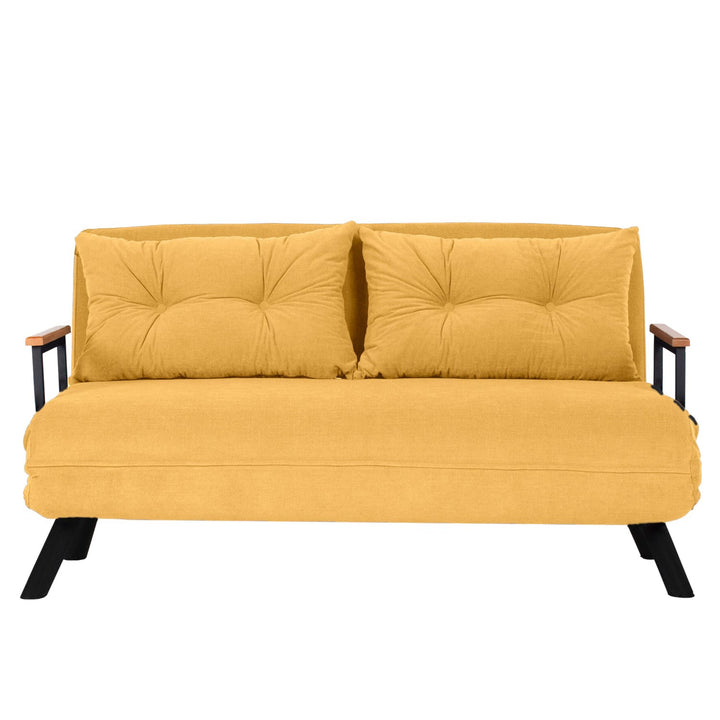2 személyes kanapéágy Homoko 2-Seater - Mustársárga-VASBÚTOR