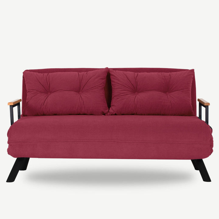 2 személyes kanapéágy Homoko 2-Seater - Sötétbordó-VASBÚTOR