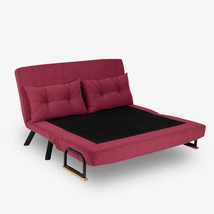 2 személyes kanapéágy Homoko 2-Seater - Sötétbordó-VASBÚTOR