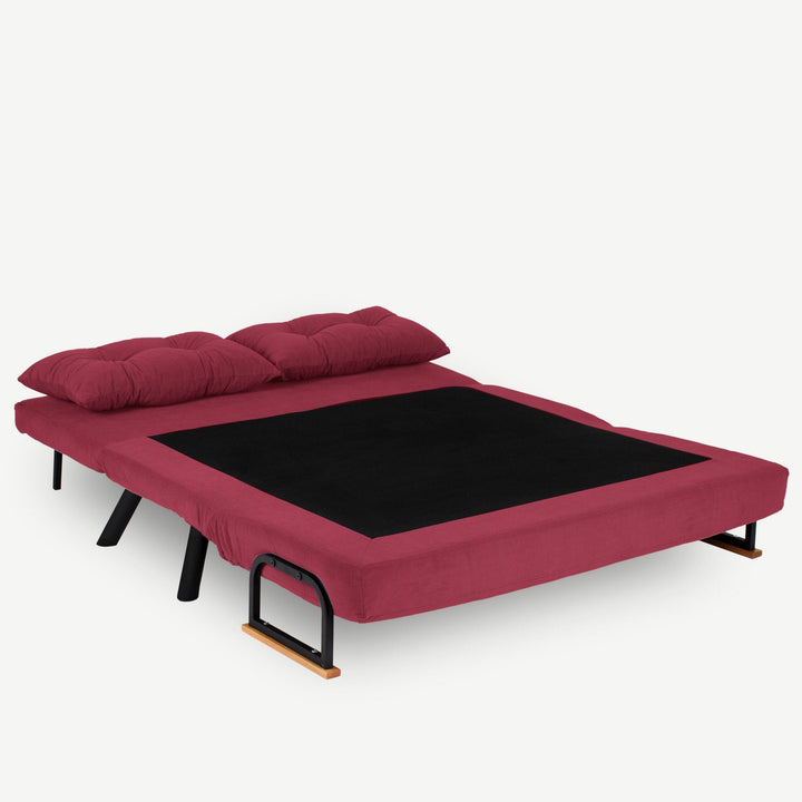 2 személyes kanapéágy Homoko 2-Seater - Sötétbordó-VASBÚTOR