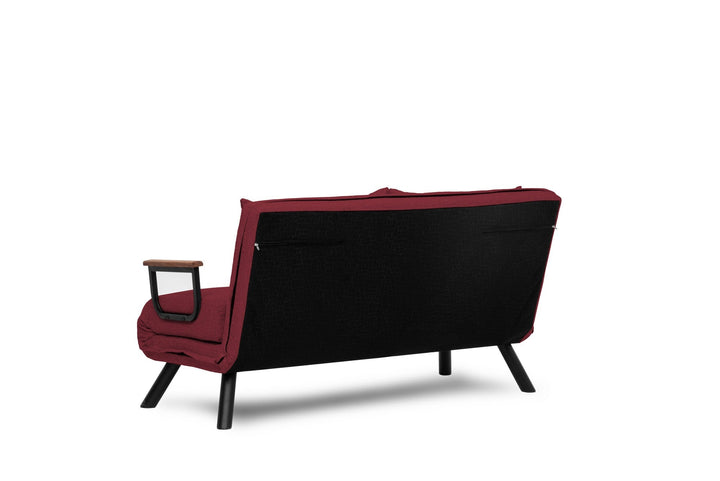 2 személyes kanapéágy Homoko 2-Seater - Sötétbordó-VASBÚTOR