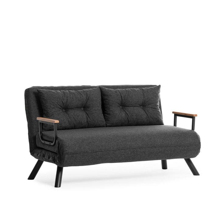 2 személyes kanapéágy Homoko 2-Seater - Sötét Szürke-VASBÚTOR