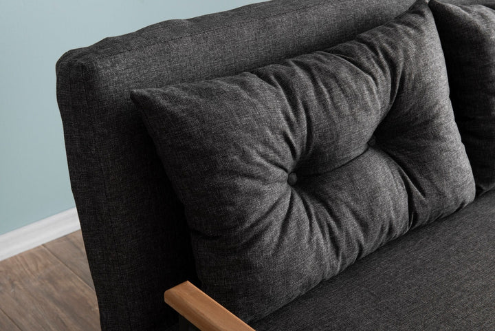 2 személyes kanapéágy Homoko 2-Seater - Sötét Szürke-VASBÚTOR