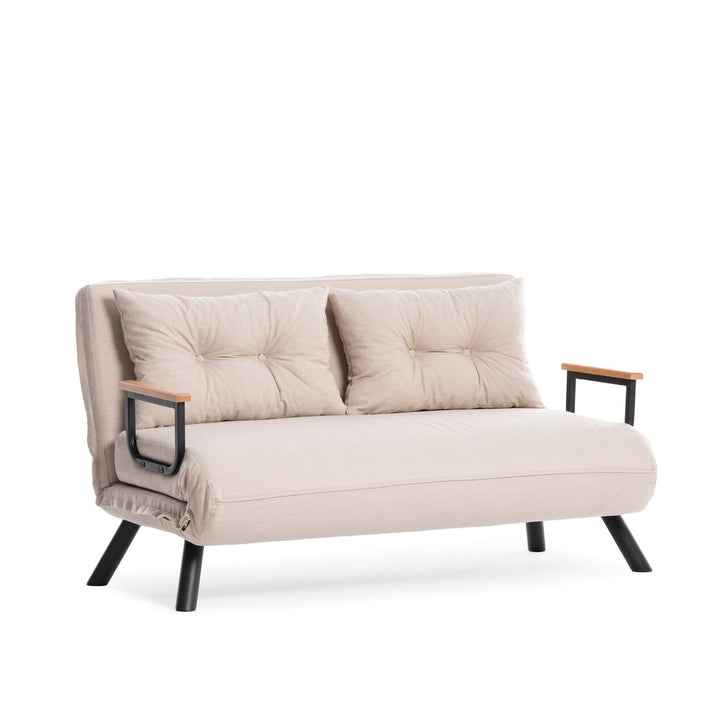 2 személyes kanapéágy Homoko v2 2-Seater - Krém-VASBÚTOR
