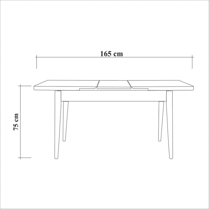 Étkezőgarnitúra(Kihúzható asztal, szék) (4 db) Vina 1053 - Antracit, Fehér-VASBÚTOR