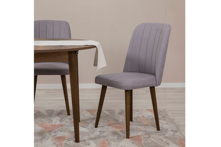 Étkezőgarnitúra(Kihúzható asztal, szék) (3 db) Vina 0701 - Dió, Szürke-VASBÚTOR