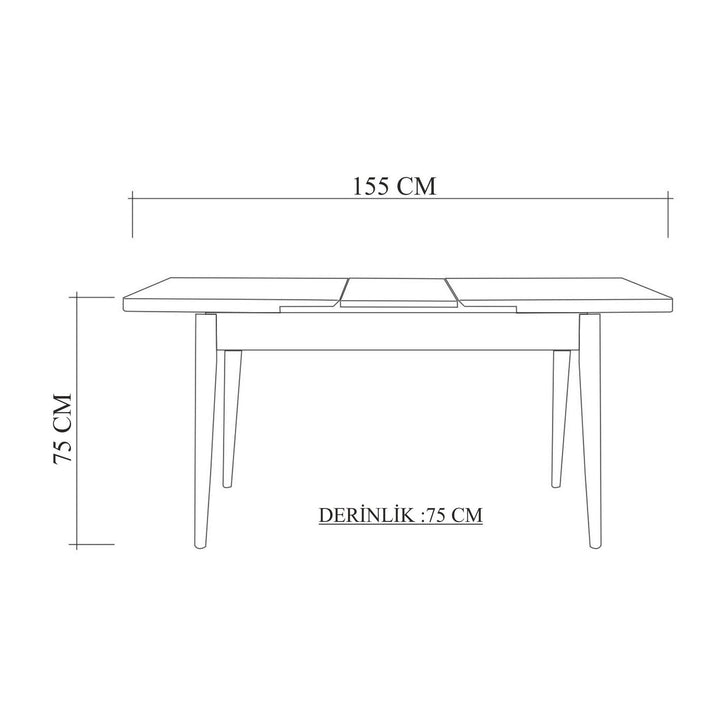 Étkezőgarnitúra(Kihúzható asztal, szék) (3 db) Santiago 0900 - Atlanti fenyő, Stone-VASBÚTOR