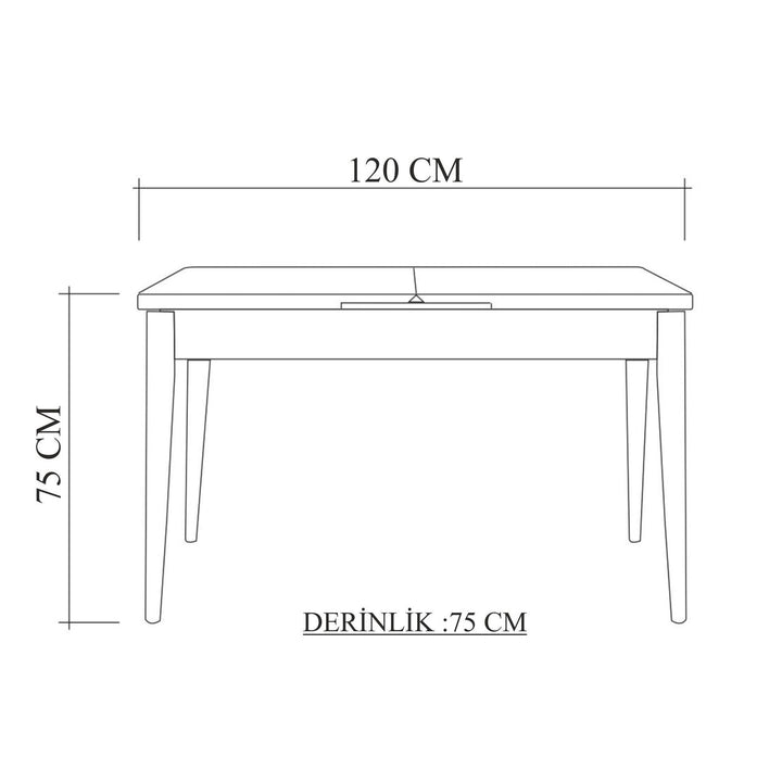 Étkezőgarnitúra(Kihúzható asztal, szék) (3 db) Santiago 0400 - Fehér, Zöld-VASBÚTOR