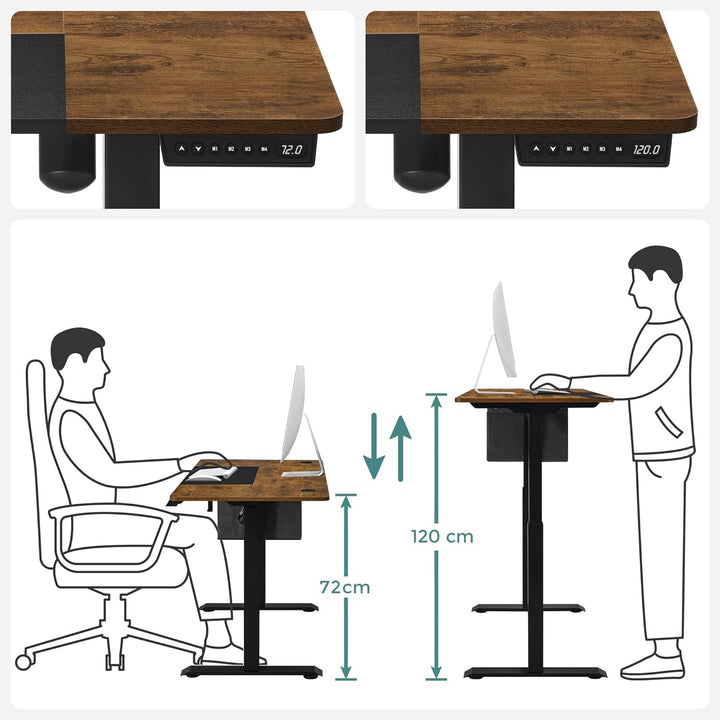 Állítható magasságú elektromos íróasztal memória funkcióval 120x60 cm-VASBÚTOR