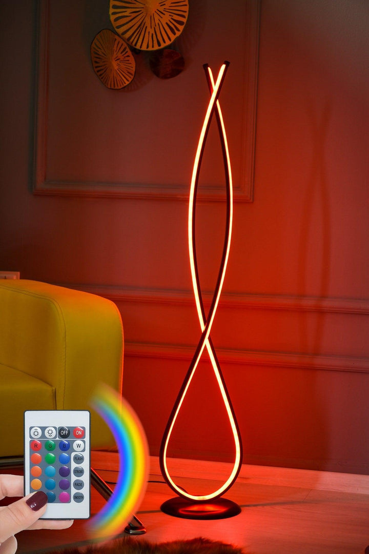 Állólámpa, Infinity Fekete - Multicolor-VASBÚTOR