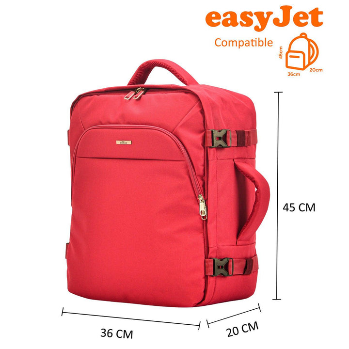 BONTOUR AIR Utazó Hátizsák, EasyJet méretű 45x36x20cm, Piros Színben-VASBÚTOR
