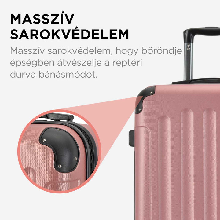 BONTOUR VERTICAL 4 Kerekes Kabin Bőrönd 55x39x20cm RoseGold-VASBÚTOR