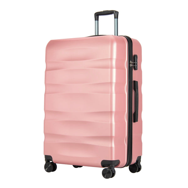 BONTOUR “Wave” Nagy Duplakerekes Gurulós bőrönd számzárral, Rose Gold, L méretű-VASBÚTOR
