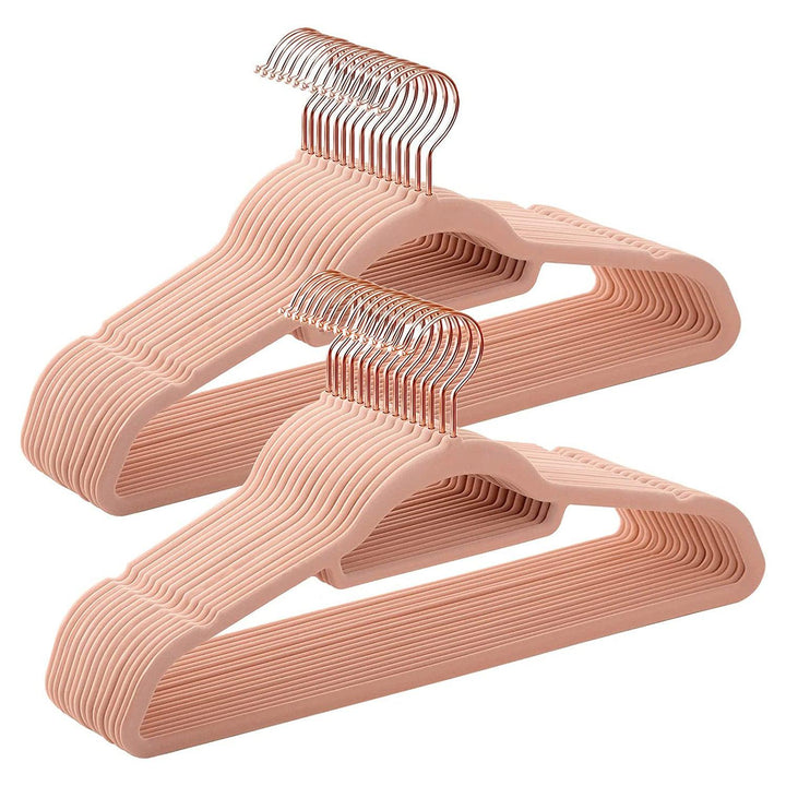 Bársonyos vállfák 30 darabos, csúszásmentes ruhaakasztó Rose Gold színű-VASBÚTOR