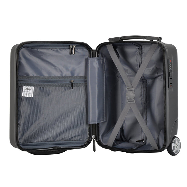 Bontour 40x30x20cm bőrönd, WIZZ AIR felvihető kézipoggyász, Fekete-VASBÚTOR