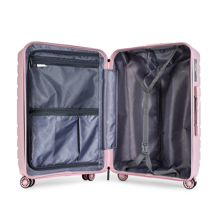 Bontour "Charm" 4-kerekes bőrönd TSA számzárral, L méretű, Lavender pink-VASBÚTOR