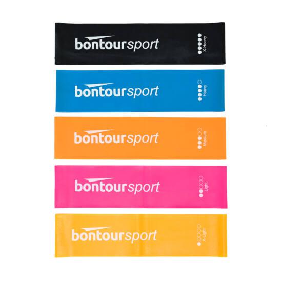 Bontour Latex Mini Band, Láberosíto gumiszalag, Fitness Szalag Szett (5db)-VASBÚTOR