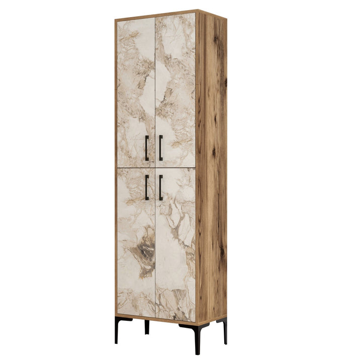 Cipőtároló Berlin A - Diós, Fehér Marble-VASBÚTOR