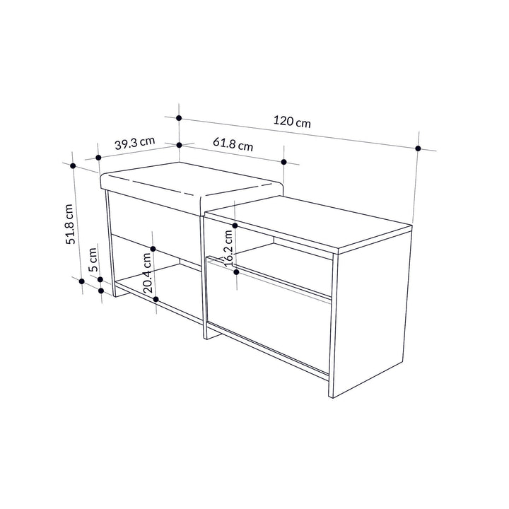 Cipőtároló Filux Bench - Anthracite-VASBÚTOR