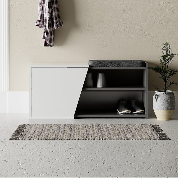 Cipőtároló Fiona Bench - Anthracite, White-VASBÚTOR