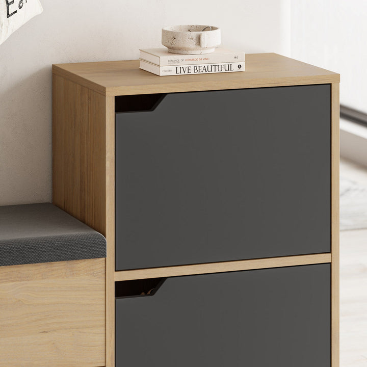 Cipőtároló Haven Shoe Bench - Oak, Anthracite-VASBÚTOR