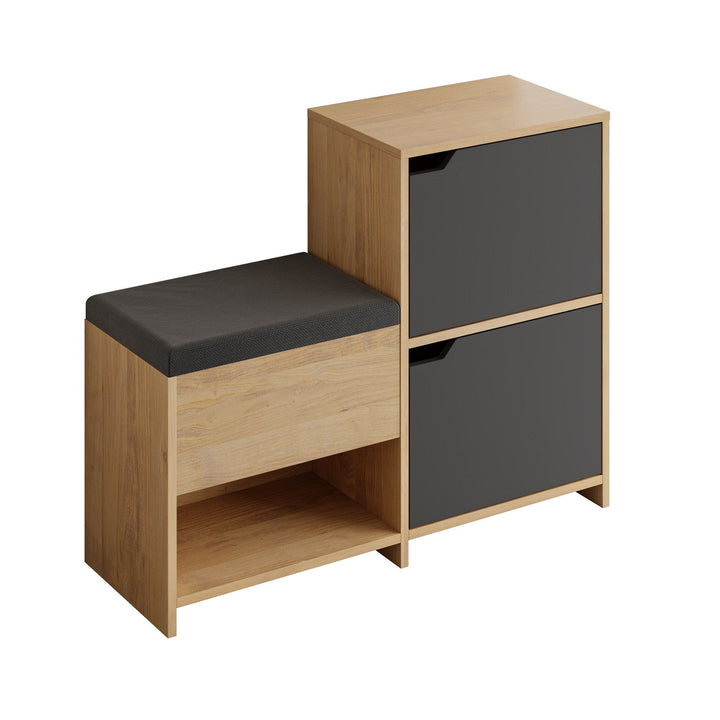 Cipőtároló Haven Shoe Bench - Oak, Anthracite-VASBÚTOR