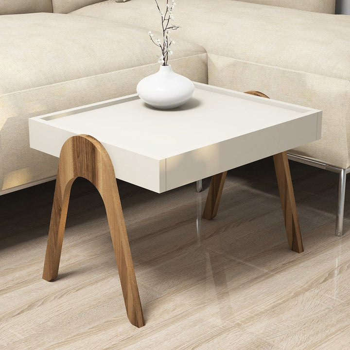 Dohányzóasztal (3 részes) Roma - Walnut, Cream-VASBÚTOR