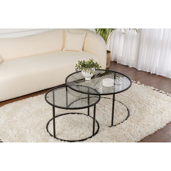 Dohányzóasztal Aurum - 80, 60 - Fekete, Grey-VASBÚTOR