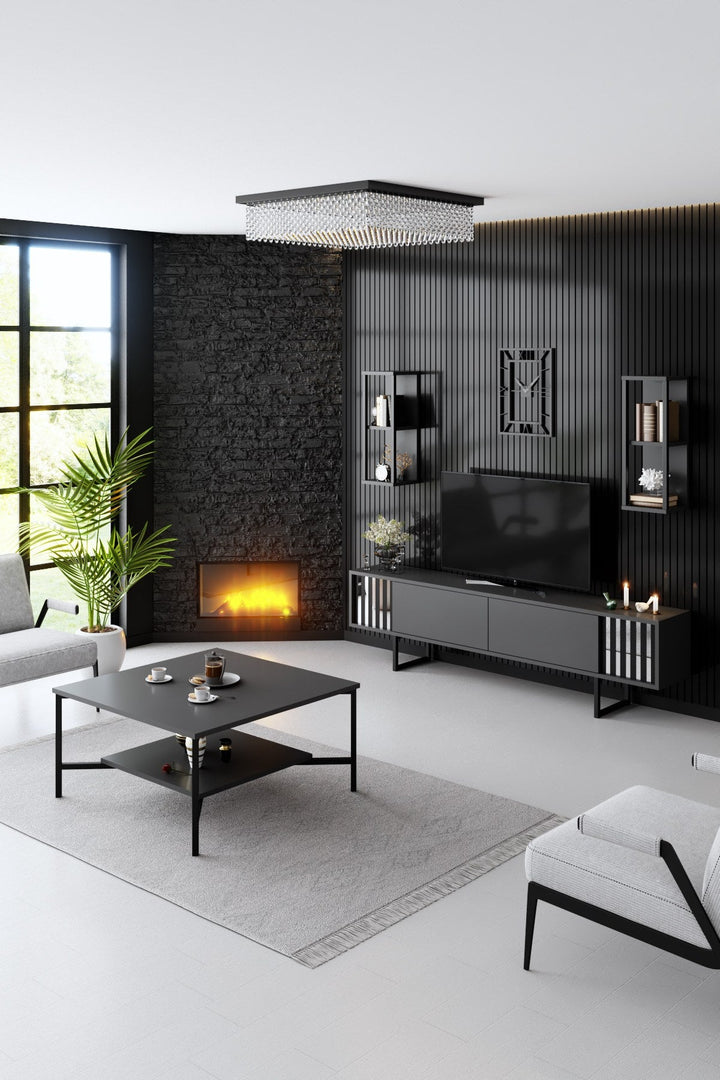 Dohányzóasztal Black Line - Anthracite, Black-VASBÚTOR